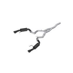 MBRP Exhaust - MBRP Exhaust S7274BLK Black 3" Cat-Back Dual Split Exit w/Muffler 15-26 Mustang - Image 1