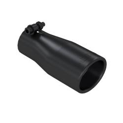 MBRP Exhaust - MBRP Exhaust T5116BLK Black T304 SS 2.5" In Single Wall Rolled End 3.75" Out Tip - Image 1
