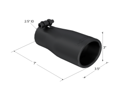 MBRP Exhaust - MBRP Exhaust T5116BLK Black T304 SS 2.5" In Single Wall Rolled End 3.75" Out Tip - Image 2
