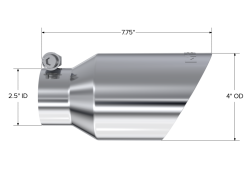 MBRP Exhaust - MBRP Exhaust T5123 T304 SS 2.5" Inlet Dual Wall Angle Cut 4" Outlet Tip - Image 2