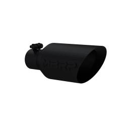 MBRP Exhaust - MBRP Exhaust T5161BLK Blk T304 SS 2.5" Inlet Dual Wall Angle Cut 4.5" Outlet Tip - Image 1