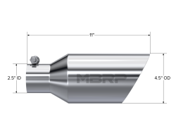 MBRP Exhaust - MBRP Exhaust T5161 T304 SS 2.5" Inlet Dual Wall Angle Cut 4.5" Outlet Tip - Image 2