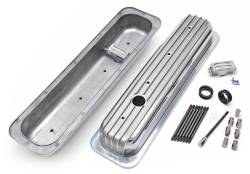 Trans-Dapt Performance - Trans-Dapt 6607 Alu. Finned Style Retro Valve Cover Short 87-99 Chevy 5.0/5.7L - Image 1