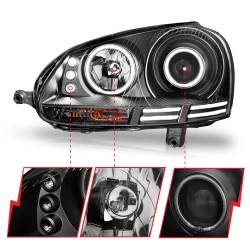 Anzo USA - Anzo USA 121345 Projector Headlights w/CCFL Halo Black for 06-09 VW Jetta/GTI - Image 3