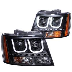 Anzo USA - Anzo USA 111273 Projector Headlight Set w/U-Bar Halo Black Tahoe/Suburban - Image 1