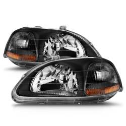 Anzo USA - Anzo USA 121067 Black Crystal Headlight Set for 96-98 Honda Civic - Image 2