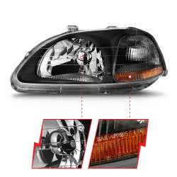 Anzo USA - Anzo USA 121067 Black Crystal Headlight Set for 96-98 Honda Civic - Image 3