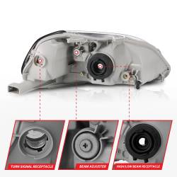 Anzo USA - Anzo USA 121067 Black Crystal Headlight Set for 96-98 Honda Civic - Image 5