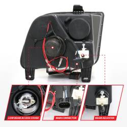 Anzo USA - Anzo USA 121166 Projector Headlight Set w/CCFL Halo Black for 05-09 Ford Mustang - Image 5