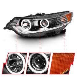 Anzo USA - Anzo USA 121393 Projector Headlight Set w/CCFL Halo Black 09-12 Acura TSX - Image 3