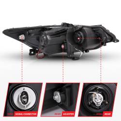 Anzo USA - Anzo USA 121393 Projector Headlight Set w/CCFL Halo Black 09-12 Acura TSX - Image 5