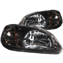 Anzo USA - Anzo USA 121234 Crystal Headlight Set Gun Metal for 99-00 Honda Civic - Image 1