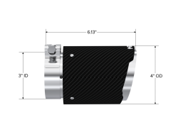 MBRP Exhaust - MBRP Exhaust T5188CF 3" Inlet Carbon Fiber Dual Wall Angle Cut 4" Outlet Tip - Image 2
