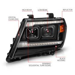 Anzo USA - Anzo USA 111597 Projector Headlight Set for 09-21 Nissan Frontier - Image 4