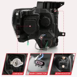 Anzo USA - Anzo USA 111469 Projector Headlight Set w/Halo for 09-14 F150 - Image 5