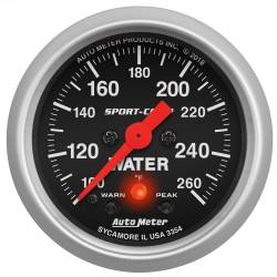 AutoMeter - AutoMeter 3354 Sport-Comp Digi Water Temp w/Peak & Warn Gauge 100-260°F 2-1/16" - Image 1