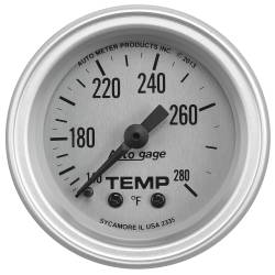AutoMeter - AutoMeter 2335 Autogage Water Mech Temp Silver Gauge 140-280-DEG F/6' 2-1/16" - Image 1