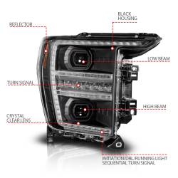 Anzo USA - Anzo USA 111594-R LED Projector Headlight for 21-23 F150 - Image 6