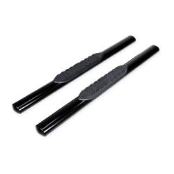 TrailFX - TrailFX A1535B 4" Oval Straight Nerf Bar Black Mild Steel Rocker Panel Mount - Image 1
