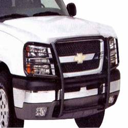 TrailFX - TrailFX 81021 Grille Guard 1-Piece Gloss Black Steel w/Brush Guard - Image 1