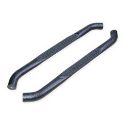 TrailFX - TrailFX A0027T Nerf Bar 3" Black Textured Round Bent w/Step Pads Rocker Mount - Image 1