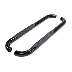 TrailFX - TrailFX A0029B Nerf Bar 3" Black Powder Round Bent w/Step Pads Frame Mount - Image 1
