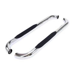 TrailFX - TrailFX A0029S Nerf Bar 3" Stainless Round Bent w/Step Pads Frame Mount - Image 1