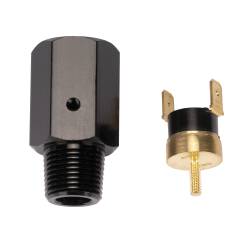 Derale - Derale 35030 190-DEG F Inline Thermal Switch. 3/8" NPT Black Anodized. - Image 1
