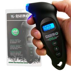 Rhino USA - Rhino USA RGAUGE-DIGBLK Digital Tire Pressure Gauge 150 Psi Black - Image 1