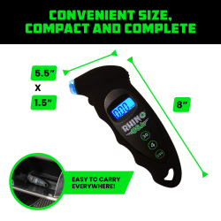 Rhino USA - Rhino USA RGAUGE-DIGBLK Digital Tire Pressure Gauge 150 Psi Black - Image 2