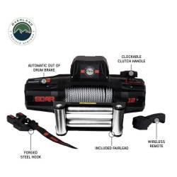 Overland Vehicle Systems - Overland Vehicle Systems 19119901 SCAR 12 12000lb Winch w/Steel Cable & Remote - Image 2