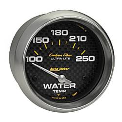 AutoMeter - AutoMeter 4837 Carbon Fiber Electric Water Temperature Gauge 100-250F 2-5/8" - Image 1
