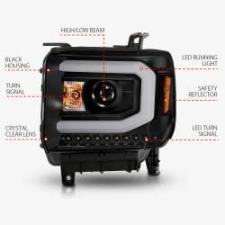 Anzo USA - Anzo USA 111513 Projector Headlight Set w/Halo - Image 4