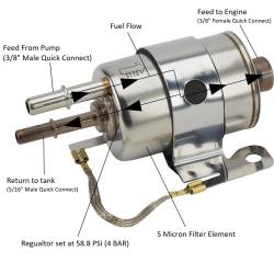 Holley EFI - Holley EFI 162-590 Holley EFI GM Style Filter/Regulator Standard - Image 6