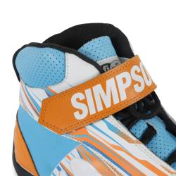 Simpson Safety - Simpson Safety DX2400N DNA X2 Racing Shoes-4 Orange/White/Blue - Image 8