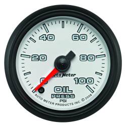 AutoMeter - AutoMeter 19552 Pro-Cycle Oil Pressure Gauge White/Blk 0-100Psi 2-1/16" - Image 1