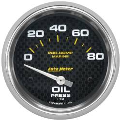 AutoMeter - AutoMeter 200747-40 Air-Core Marine Oil Pressure Gauge Carbon Fiber 80Psi 2-5/8" - Image 1