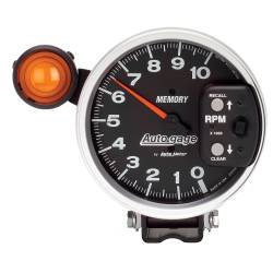 AutoMeter - AutoMeter 233906 Autogage Pedestal Tacho w/Memory/Light Gauge Black 10000RPM 5" - Image 1