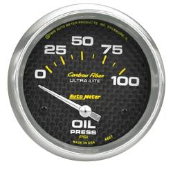 AutoMeter - AutoMeter 4827 Air Core Carbon Fiber Electric Oil Pressure 0-100PSI 2-5/8" - Image 1