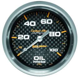 AutoMeter - AutoMeter 4821 Carbon Fiber Mechanical Oil Pressure Gauge 0-100PSI 2-5/8" - Image 1