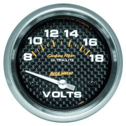 AutoMeter - AutoMeter 4891 Carbon Fiber Electric Voltmeter Gauge 8-18V 2-5/8" - Image 1