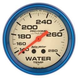 AutoMeter - AutoMeter 4531 Ultra-Nite Mechanical Water Temperature Gauge 140-280F/6' 2-5/8" - Image 1