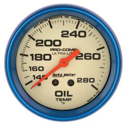 AutoMeter - AutoMeter 4541 Ultra-Nite Mechanical Oil Temperature Gauge 140-280F/6' 2-5/8" - Image 1