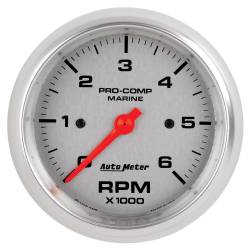 AutoMeter - AutoMeter 200752-33 Marine Tachometer Silver 0-6000RPM 3-3/8" - Image 1