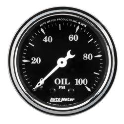 AutoMeter - AutoMeter 1721 Old Tyme Black Mechanical Oil Pressure Gauge 0-100PSI 2-1/16" - Image 1
