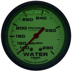 AutoMeter - AutoMeter 4231 Ultra-Nite Liquid Filled Mech Water Temp Gauge 140-280F/6' 2-5/8" - Image 2