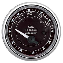 AutoMeter - AutoMeter 9727 Chrono Chrome Oil Pressure Gauge 0-100PSI 2-1/16" - Image 1
