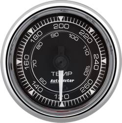 AutoMeter - AutoMeter 9754 Chrono Chrome Water Temp Gauge 120-280ºF 2-1/16" Stepper Motor - Image 1