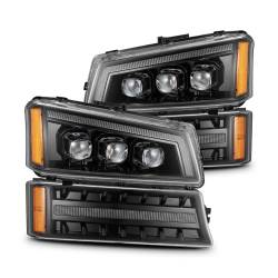AlphaRex - AlphaRex 880254 Black Projector Headlights w/Bumper Lights for 03-06 Silverado - Image 1