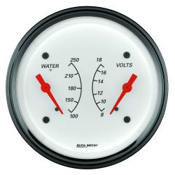 AutoMeter - AutoMeter 1330 Arctic White Water/Volt Dual Gauge 100-250F 8-18V 3-3/8" - Image 2